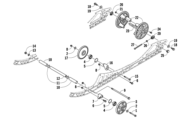 Parts Diagram for Arctic Cat 2014 M 8000 SNO PRO LTD 162 SNOWMOBILE IDLER WHEEL ASSEMBLY