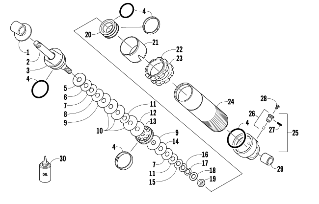 Parts Diagram for Arctic Cat 2014 M 8000 SNO PRO LTD ES 153 SNOWMOBILE REAR SUSPENSION FRONT ARM SHOCK ABSORBER