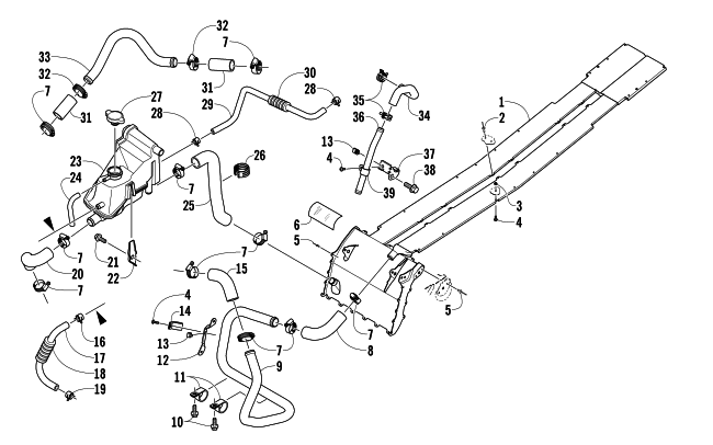 Parts Diagram for Arctic Cat 2014 ZR 9000 SNO PRO SNOWMOBILE COOLING ASSEMBLY