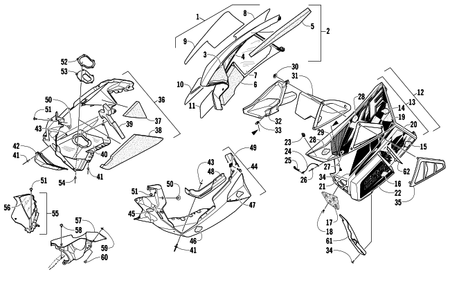 Parts Diagram for Arctic Cat 2014 XF 9000 141 SNO PRO CROSS-COUNTRY SNOWMOBILE SKID PLATE AND SIDE PANEL ASSEMBLY