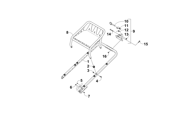 Parts Diagram for Arctic Cat 2014 XF 7000 141 CROSS-TOUR SNOWMOBILE REAR BUMPER, RACK, AND HITCH ASSEMBLY