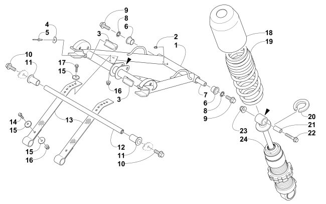 Parts Diagram for Arctic Cat 2015 XF 6000 LXR 137 SNOWMOBILE REAR SUSPENSION FRONT ARM ASSEMBLY