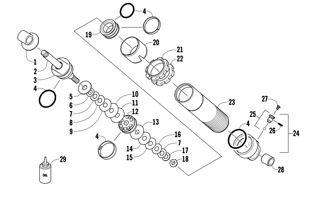 Parts Diagram for Arctic Cat 2014 XF 7000 137 SNO PRO SNOWMOBILE REAR SUSPENSION FRONT ARM SHOCK ABSORBER