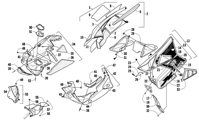 Parts Diagram for Arctic Cat 2014 XF 9000 137 SNO PRO SNOWMOBILE SKID PLATE AND SIDE PANEL ASSEMBLY