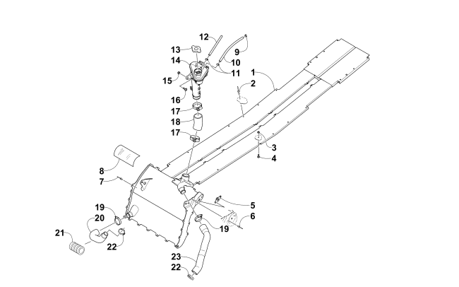 Parts Diagram for Arctic Cat 2015 XF 6000 CROSS-TOUR 141 SNOWMOBILE COOLING ASSEMBLY