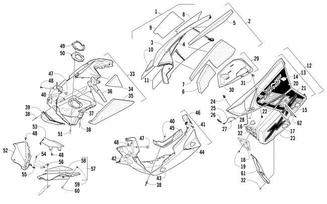 Parts Diagram for Arctic Cat 2014 XF 8000 137 SNO PRO SNOWMOBILE SKID PLATE AND SIDE PANEL ASSEMBLY