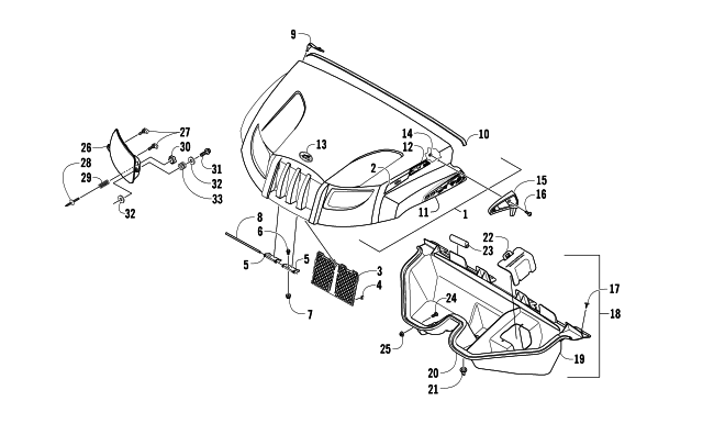 Parts Diagram for Arctic Cat 2014 PROWLER 550 XT ATV HOOD AND HEADLIGHT ASSEMBLY