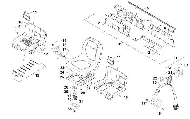 Parts Diagram for Arctic Cat 2014 PROWLER 550 XT ATV SEAT ASSEMBLY