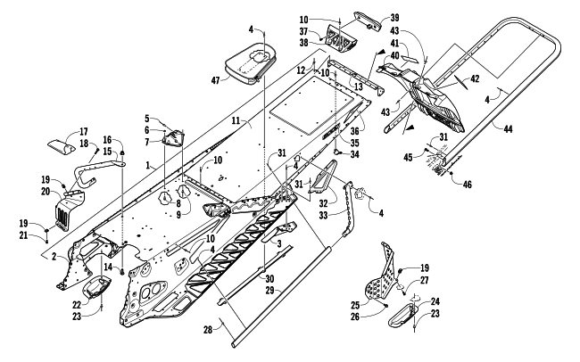 Parts Diagram for Arctic Cat 2014 XF 8000 141 CROSS-COUNTRY SNOWMOBILE TUNNEL AND SNOWFLAP ASSEMBLY