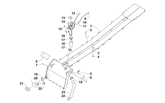 Parts Diagram for Arctic Cat 2015 XF 6000 HIGH COUNTRY 141 SNO PRO SNOWMOBILE COOLING ASSEMBLY