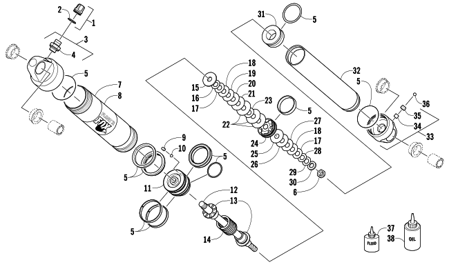 Parts Diagram for Arctic Cat 2014 M 8000 SNO PRO LTD 153 SNOWMOBILE FRONT SUSPENSION SHOCK ABSORBER