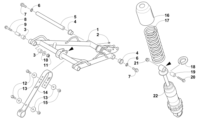Parts Diagram for Arctic Cat 2015 XF 6000 CROSS-COUNTRY 141 SNOWMOBILE REAR SUSPENSION FRONT ARM ASSEMBLY