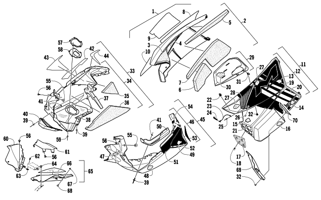 Parts Diagram for Arctic Cat 2014 M 8000 SNO PRO LTD ES 153 SNOWMOBILE SKID PLATE AND SIDE PANEL ASSEMBLY