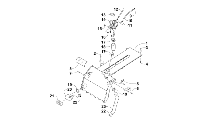 Parts Diagram for Arctic Cat 2015 M 8000 SNO PRO 153 SNOWMOBILE COOLING ASSEMBLY