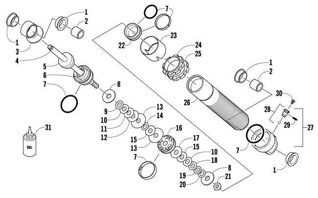 Parts Diagram for Arctic Cat 2014 M 8000 153 SNOWMOBILE REAR SUSPENSION REAR ARM SHOCK ABSORBER
