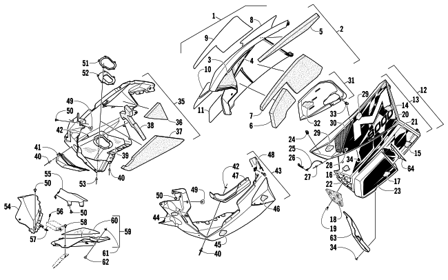 Parts Diagram for Arctic Cat 2014 M 8000 153 SNOWMOBILE SKID PLATE AND SIDE PANEL ASSEMBLY