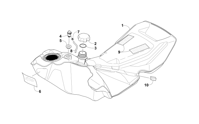 Parts Diagram for Arctic Cat 2017 M 8000 HARD CORE MOUNTAIN CAT 162 SNOWMOBILE GAS TANK ASSEMBLY