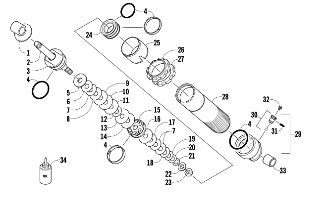 Parts Diagram for Arctic Cat 2014 M 8000 HCR 153 SNOWMOBILE REAR SUSPENSION FRONT ARM SHOCK ABSORBER