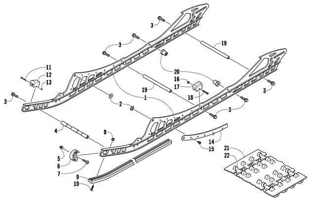 Parts Diagram for Arctic Cat 2014 M 9000 SNO PRO 162 SNOWMOBILE SLIDE RAIL AND TRACK ASSEMBLY