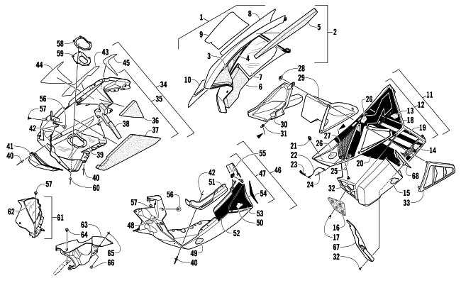 Parts Diagram for Arctic Cat 2014 M 9000 SNO PRO LTD 162 SNOWMOBILE SKID PLATE AND SIDE PANEL ASSEMBLY