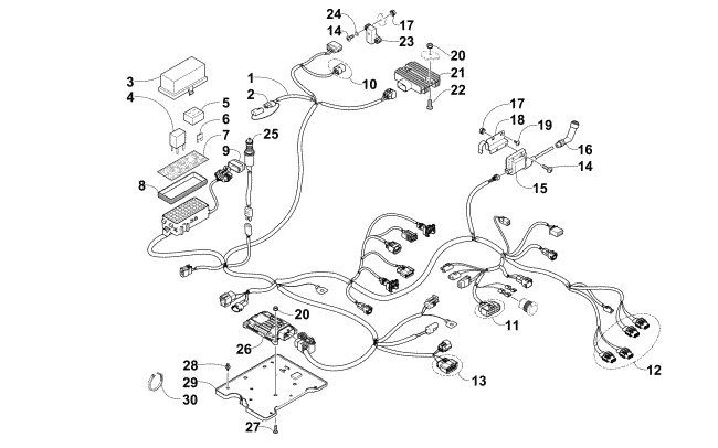 Parts Diagram for Arctic Cat 2016 500 ATV WIRING HARNESS ASSEMBLY