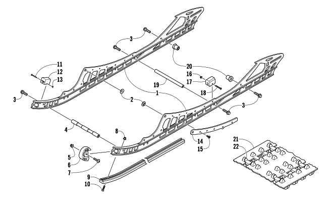 Parts Diagram for Arctic Cat 2014 XF 9000 HIGH COUNTRY SNOWMOBILE SLIDE RAIL AND TRACK ASSEMBLY