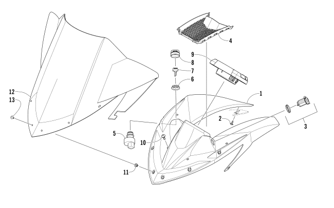 Parts Diagram for Arctic Cat 2017 ZR 7000 LXR 129 SNOWMOBILE WINDSHIELD AND INSTRUMENTS ASSEMBLIES