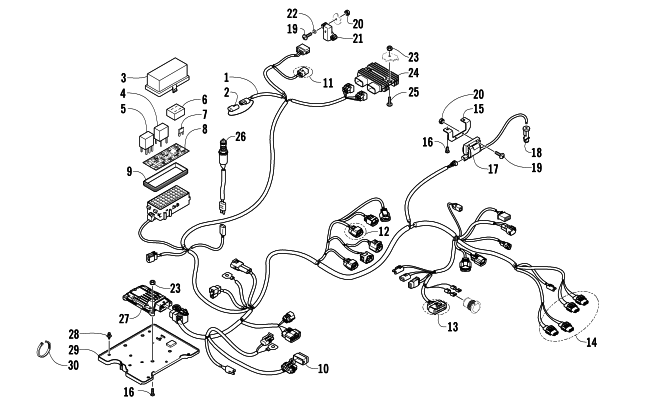 Parts Diagram for Arctic Cat 2014 550 LTD ATV WIRING HARNESS ASSEMBLY
