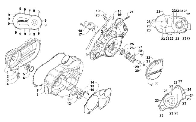 Parts Diagram for Arctic Cat 2014 550 LTD ATV CLUTCH/V-BELT/MAGNETO COVER ASSEMBLY