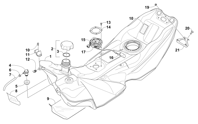 Parts Diagram for Arctic Cat 2015 M 7000 SNO PRO SNOWMOBILE GAS TANK ASSEMBLY