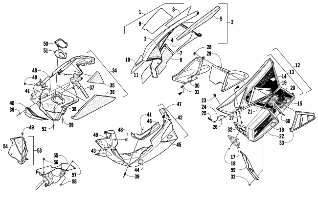 Parts Diagram for Arctic Cat 2014 ZR 9000 SNO PRO SNOWMOBILE SKID PLATE AND SIDE PANEL ASSEMBLY