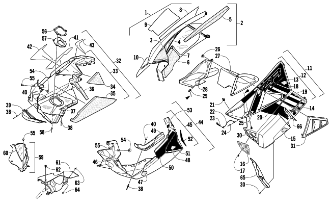 Parts Diagram for Arctic Cat 2014 ZR 9000 SNO PRO LTD SNOWMOBILE SKID PLATE AND SIDE PANEL ASSEMBLY