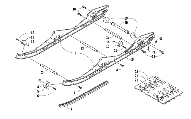 Parts Diagram for Arctic Cat 2014 ZR 6000 SNO PRO RR SNOWMOBILE SLIDE RAIL AND TRACK ASSEMBLY