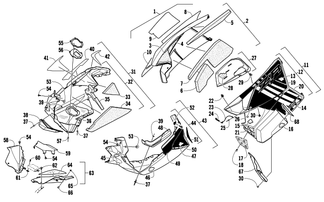 Parts Diagram for Arctic Cat 2014 ZR 8000 SNO PRO LTD SNOWMOBILE SKID PLATE AND SIDE PANEL ASSEMBLY