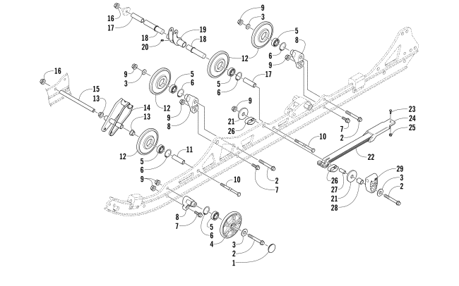 Parts Diagram for Arctic Cat 2017 BEARCAT 2000 XT SNOWMOBILE IDLER WHEEL ASSEMBLY