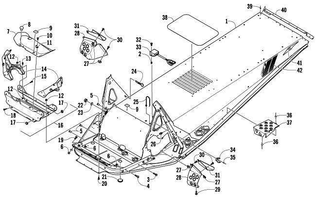 Parts Diagram for Arctic Cat 2014 BEARCAT Z1 XT SNOWMOBILE CHASSIS ASSEMBLY