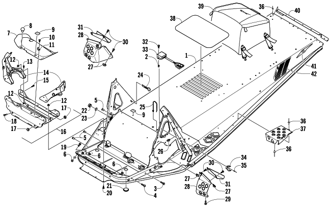 Parts Diagram for Arctic Cat 2014 BEARCAT Z1 XT LTD SNOWMOBILE CHASSIS ASSEMBLY