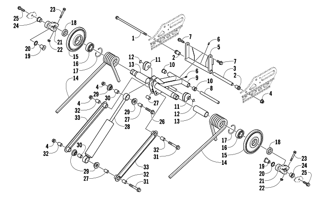 Parts Diagram for Arctic Cat 2014 TZ1 LXR SNOWMOBILE REAR SUSPENSION REAR ARM ASSEMBLY