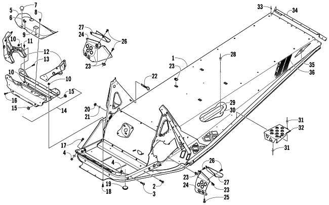 Parts Diagram for Arctic Cat 2014 BEARCAT 570 XT SNOWMOBILE CHASSIS ASSEMBLY