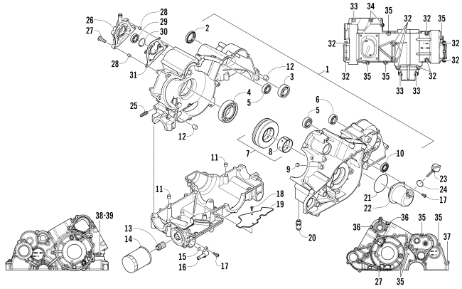 Parts Diagram for Arctic Cat 2014 PROWLER 1000 XTZ ATV CRANKCASE ASSEMBLY