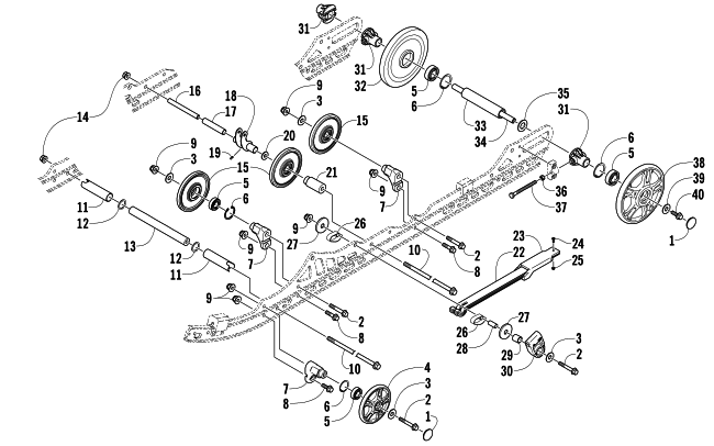 Parts Diagram for Arctic Cat 2014 T570 SNOWMOBILE IDLER WHEEL ASSEMBLY