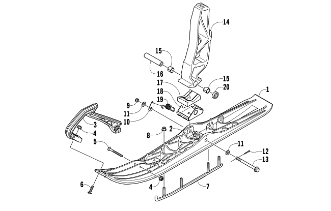 Parts Diagram for Arctic Cat 2014 SNO PRO 500 SNOWMOBILE SKI AND SPINDLE ASSEMBLY