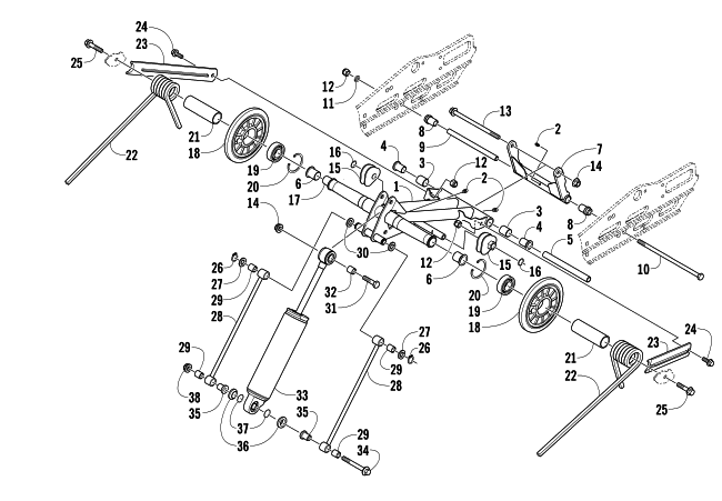 Parts Diagram for Arctic Cat 2014 SNO PRO 500 SNOWMOBILE REAR SUSPENSION REAR ARM ASSEMBLY