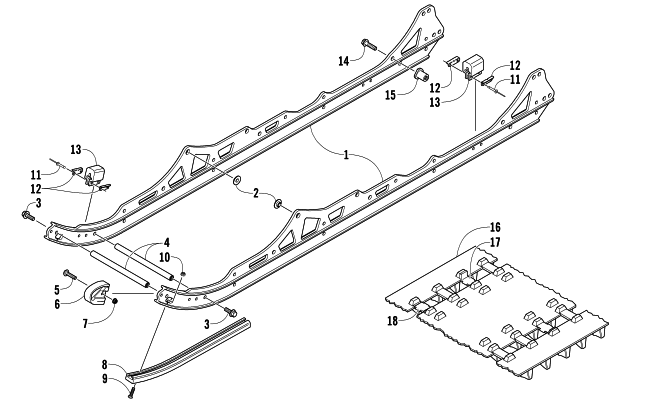 Parts Diagram for Arctic Cat 2014 BEARCAT 570 XTE SNOWMOBILE SLIDE RAIL AND TRACK ASSEMBLY