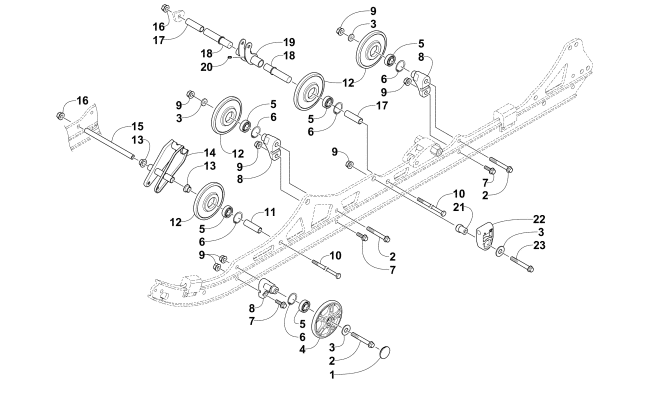 Parts Diagram for Arctic Cat 2016 BEARCAT 2000 XTE SNOWMOBILE IDLER WHEEL ASSEMBLY