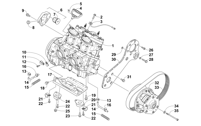Parts Diagram for Arctic Cat 2014 ZR 6000 EL TIGRE ES SNOWMOBILE ENGINE AND RELATED PARTS
