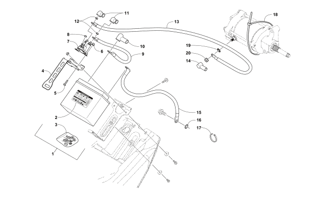 Parts Diagram for Arctic Cat 2017 XF 6000 CROSS COUNTRY LTD ES 137 SNOWMOBILE BATTERY ASSEMBLY