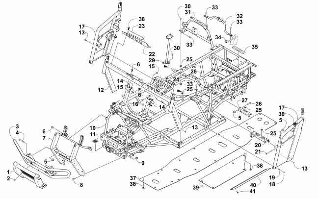 Parts Diagram for Arctic Cat 2015 PROWLER 500 HDX ATV FRAME AND RELATED PARTS