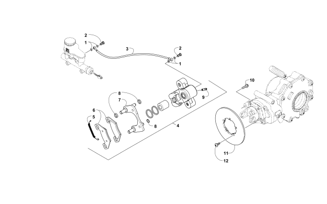 Parts Diagram for Arctic Cat 2014 PROWLER 500 HDX ATV REAR BRAKE ASSEMBLY
