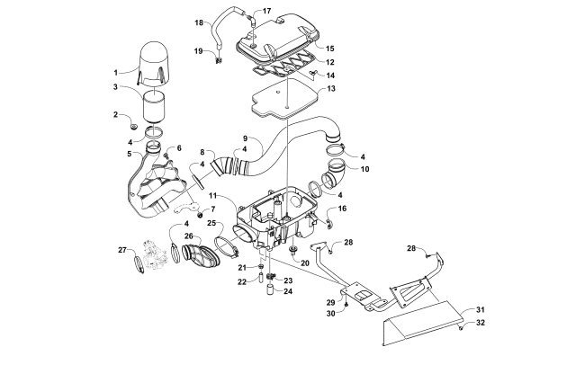 Parts Diagram for Arctic Cat 2014 PROWLER 500 HDX XT ATV AIR INTAKE ASSEMBLY